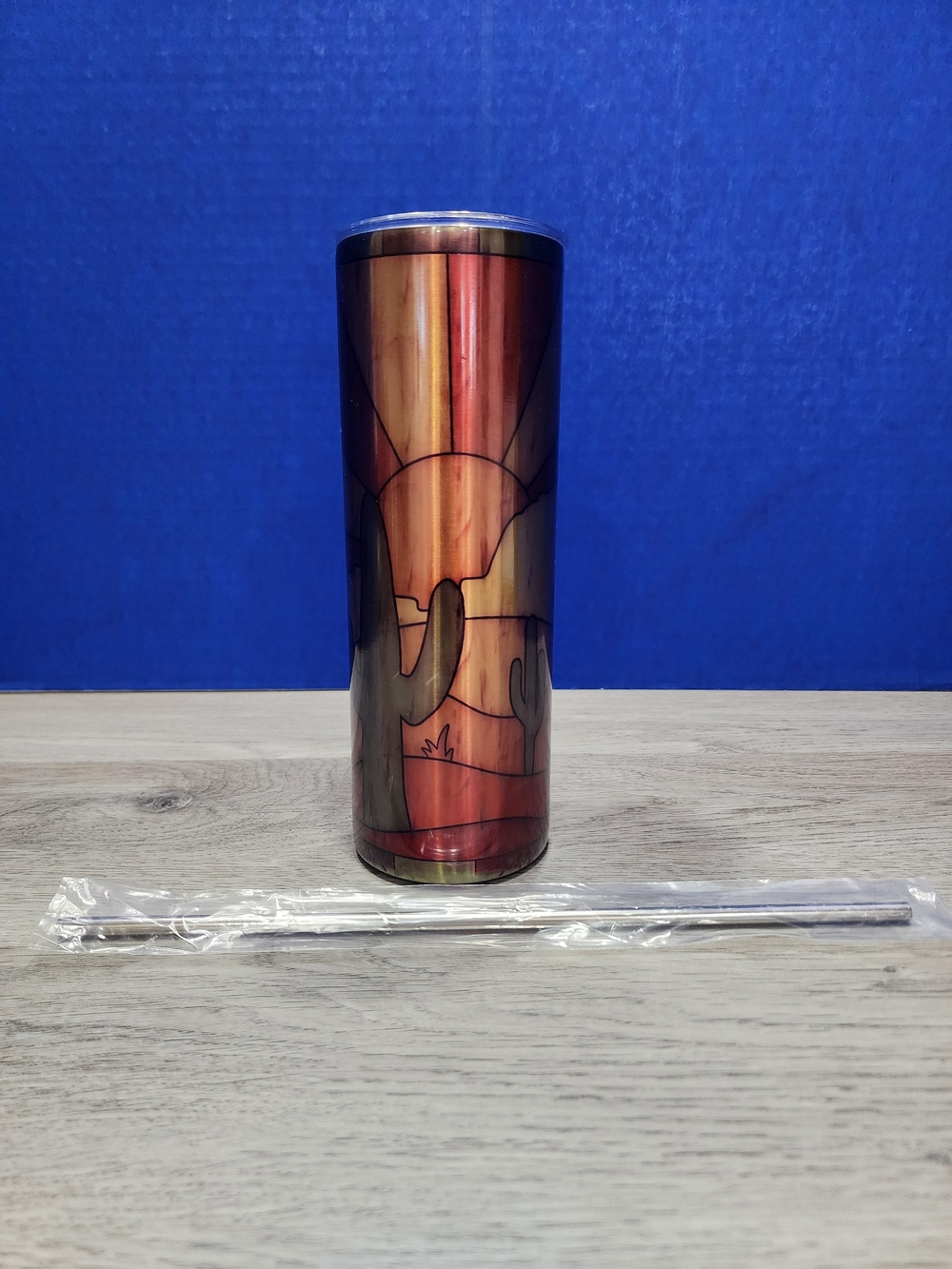 Handcrafted Sublimated 20oz Stainless Steel Red & Yellow Desert Sunset Tumbler